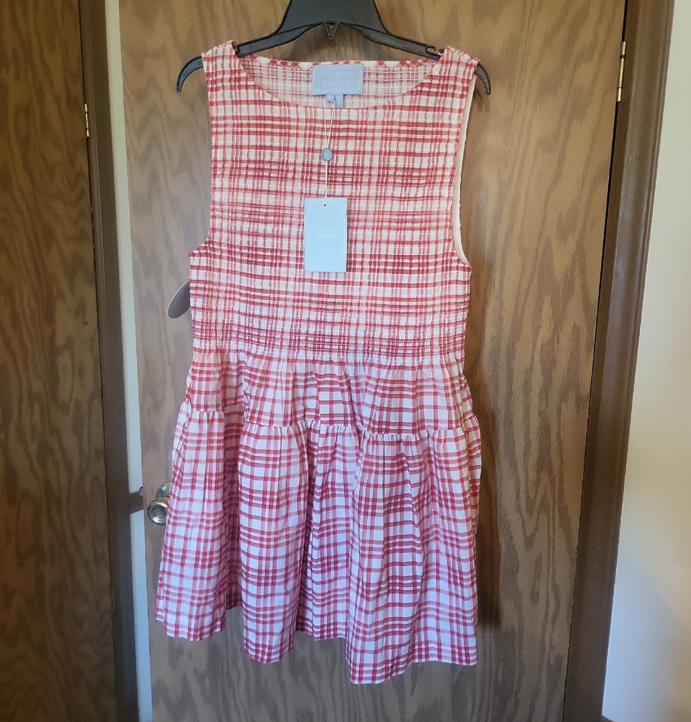 Hill House Kids Red and White Plaid Sleeveless Sundress